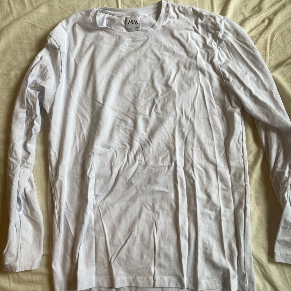 Zara white long sleeve shirt